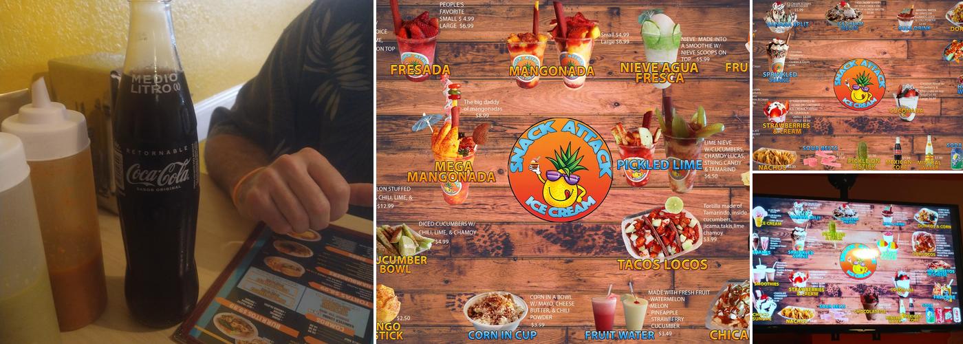 Snack Attack Ice Cream Menu