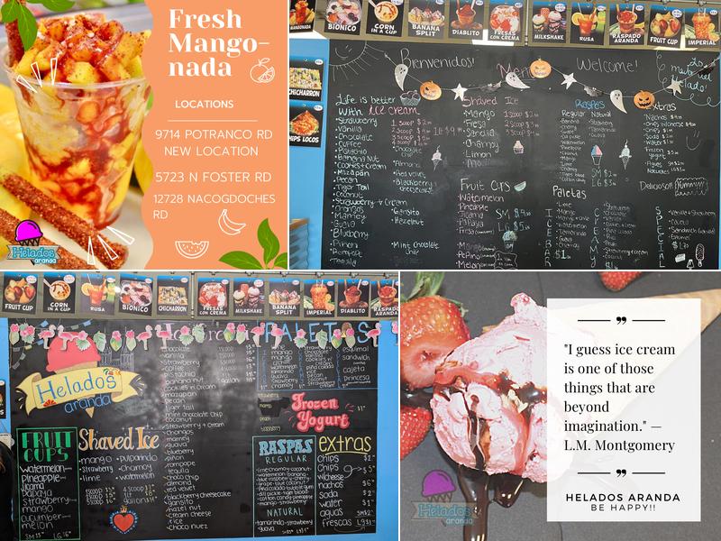 Helados Aranda Menu
