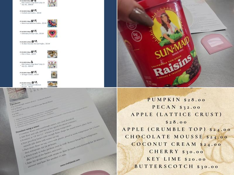 Cake Art and Provisions Menu