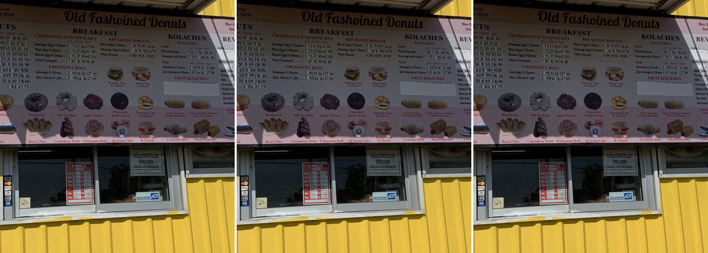 OLD FASHIONED DONUTS Menu