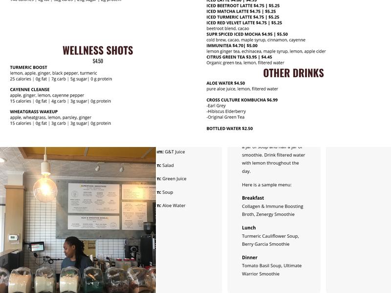 Green & Tonic Menu