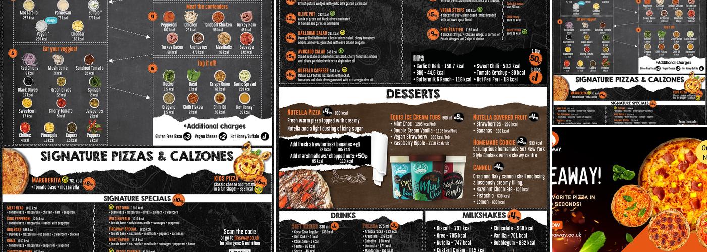 Fireaway Pizza Falkirk Menu