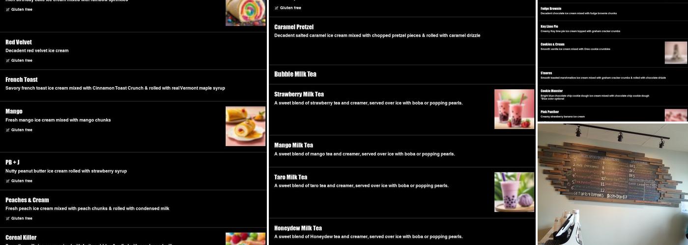 Icy Rolls Menu