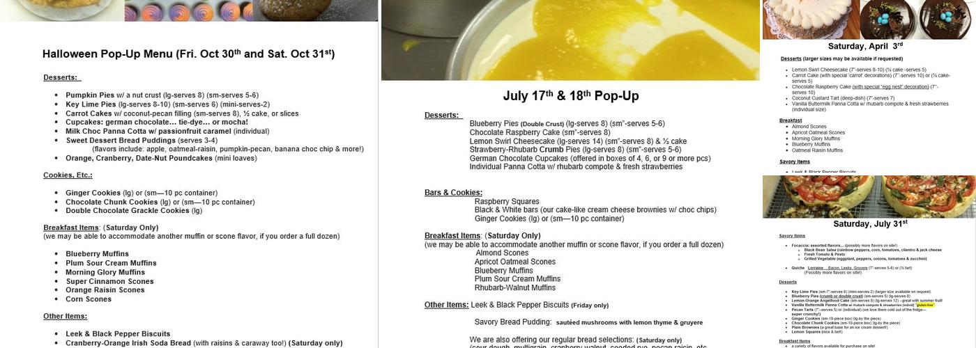 4 & 20 Blackbirds Menu