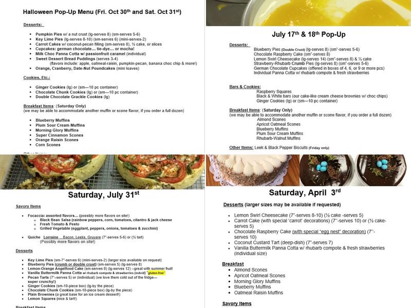 4 & 20 Blackbirds Menu