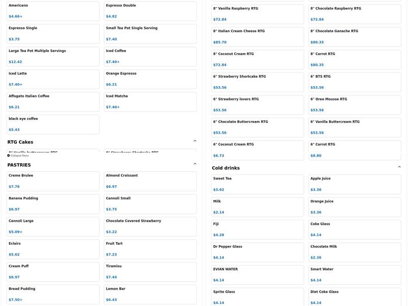 Yummy Tummy Pastries Menu