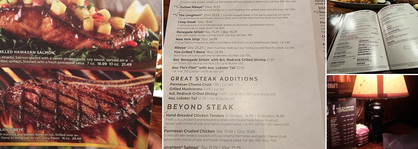 LongHorn Steakhouse Menu