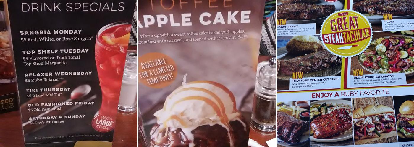Ruby Tuesday Menu