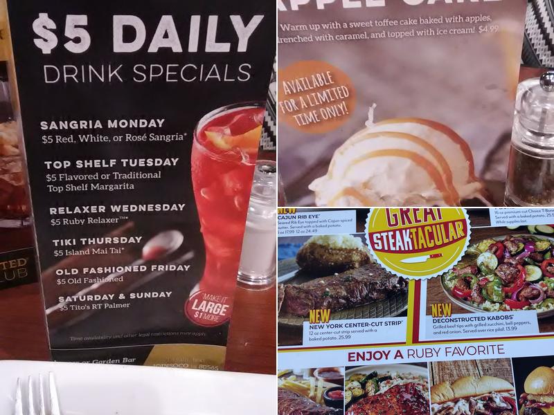 Ruby Tuesday Menu