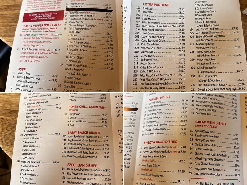 Chinese Village Menu