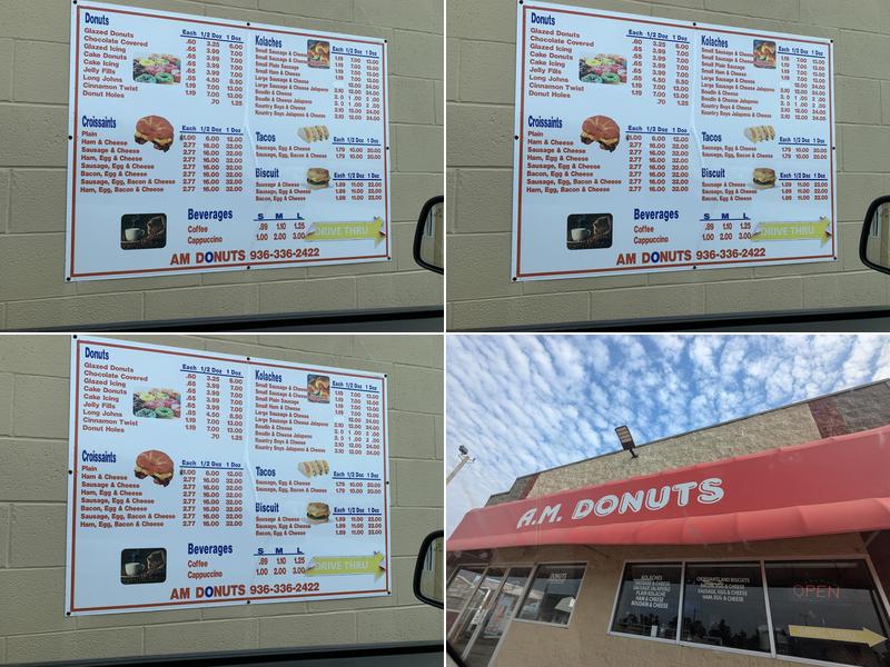 A M Donuts Menu