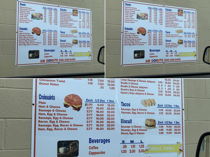 A M Donuts Menu