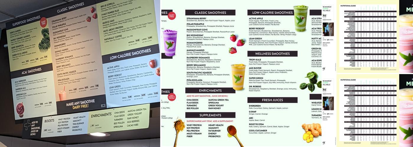 Robeks Fresh Juices & Smoothies Menu