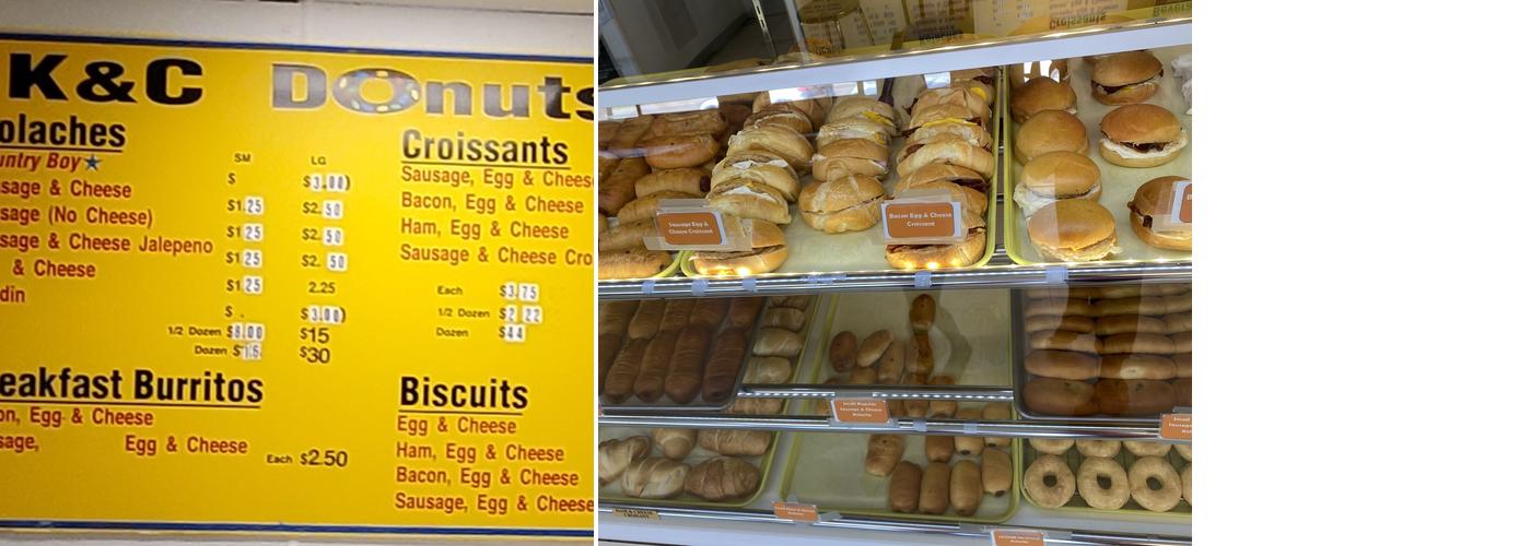 K & C Donuts Menu