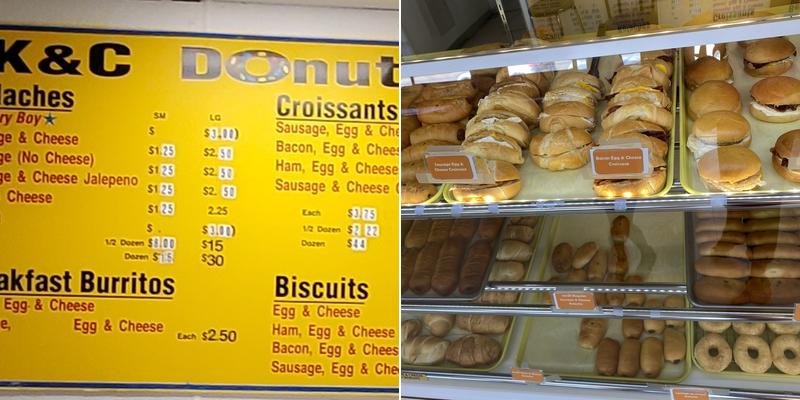 K & C Donuts Menu