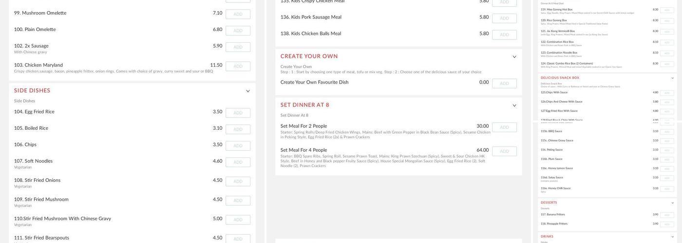 Come Home Love, Dinner @8 Chinese Takeaway Menu