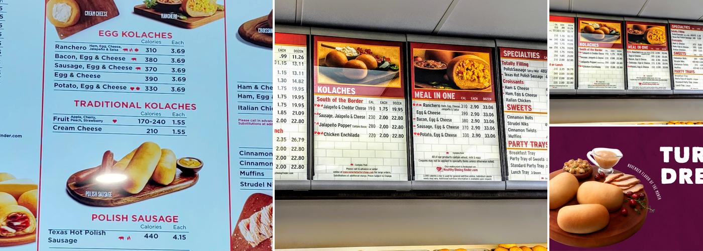 Kolache Factory Menu