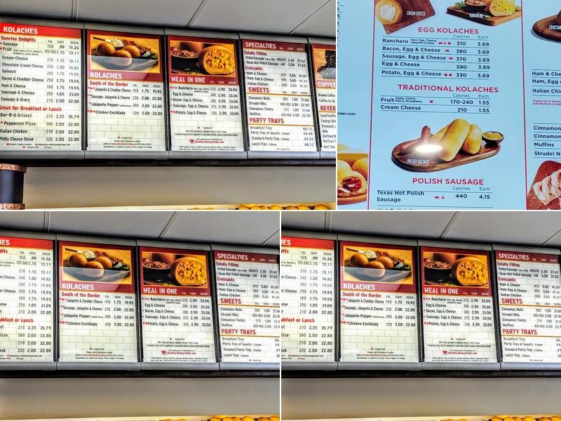 Kolache Factory Menu