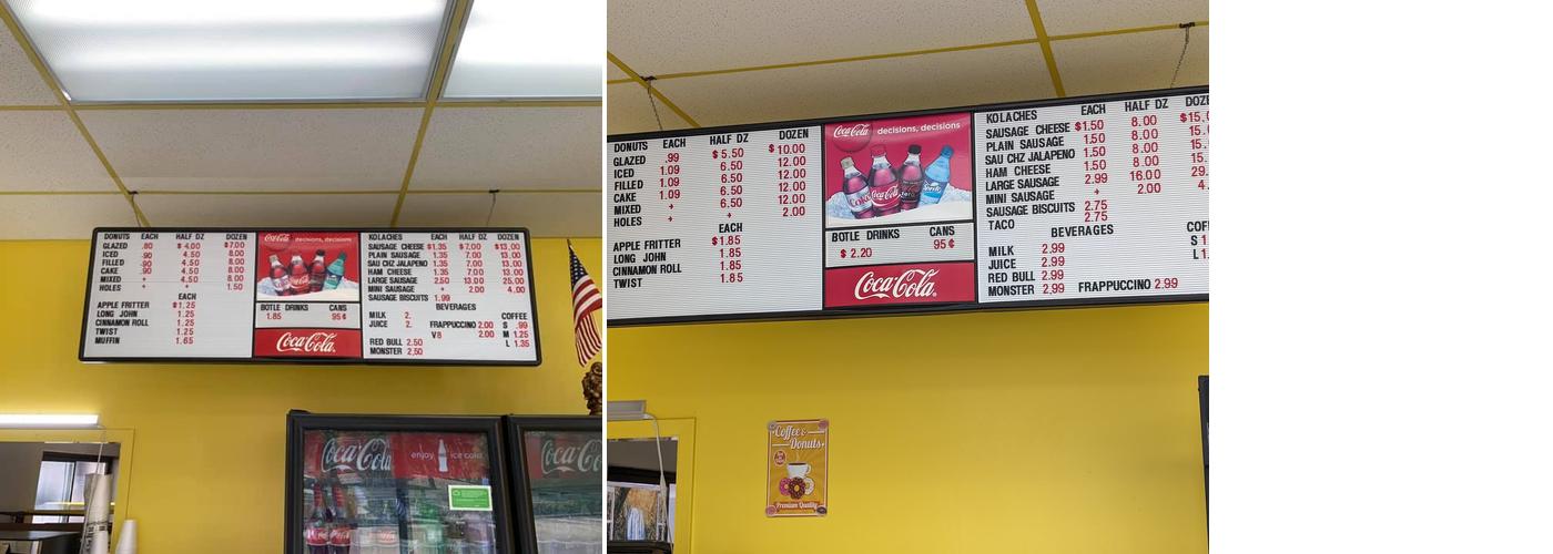 Katy High Donuts Menu