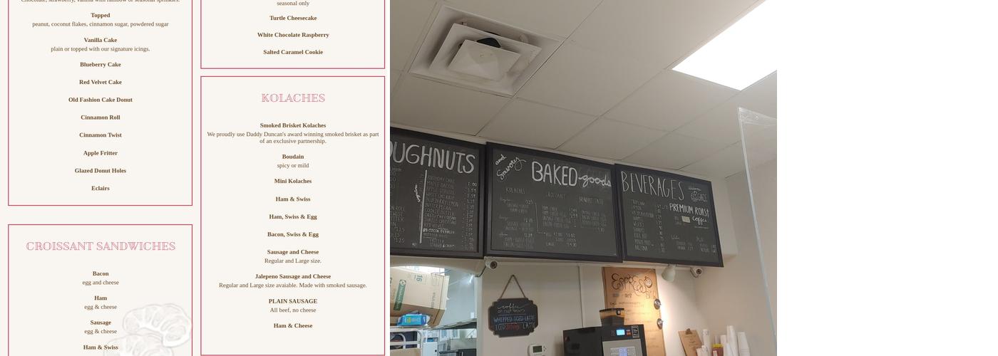 Glaze Doughnuts Menu