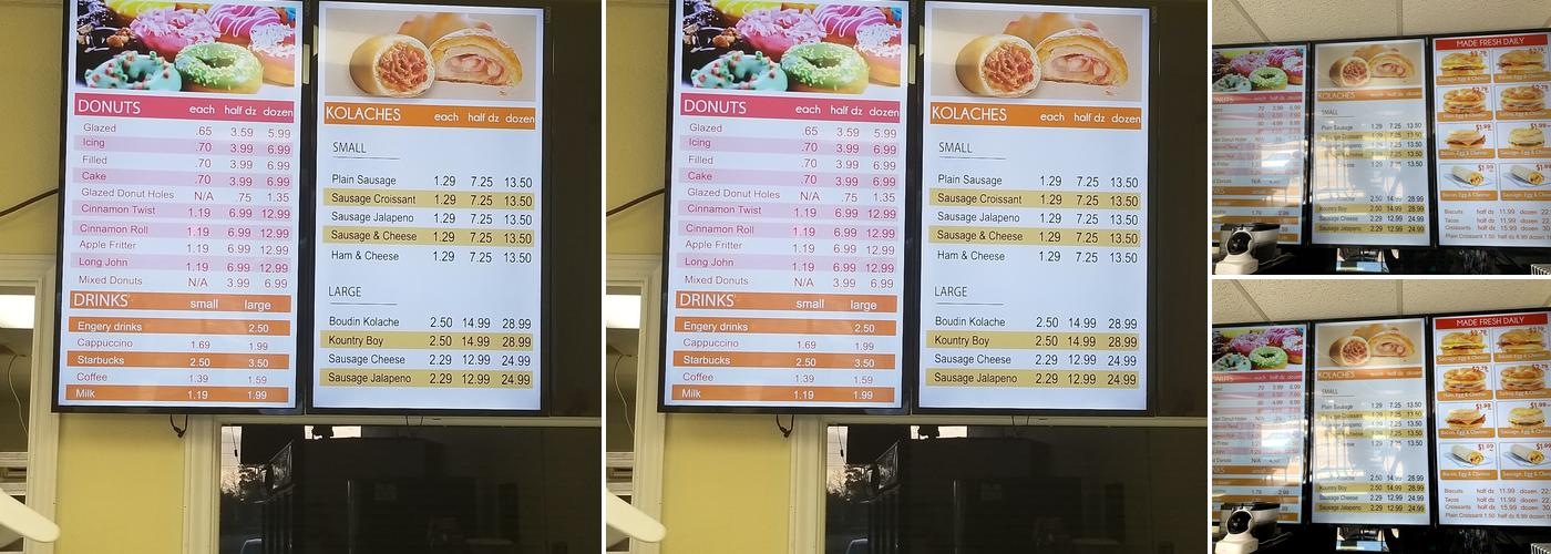 Snowflake Donuts Menu