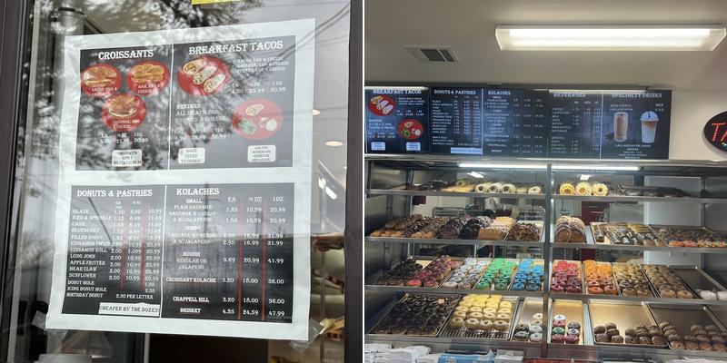Snowflake Donuts Menu