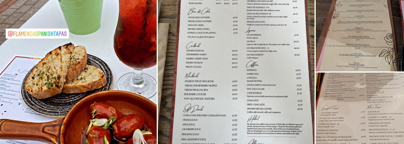 Flamenca Spanish Bar and Restaurant Exeter Menu