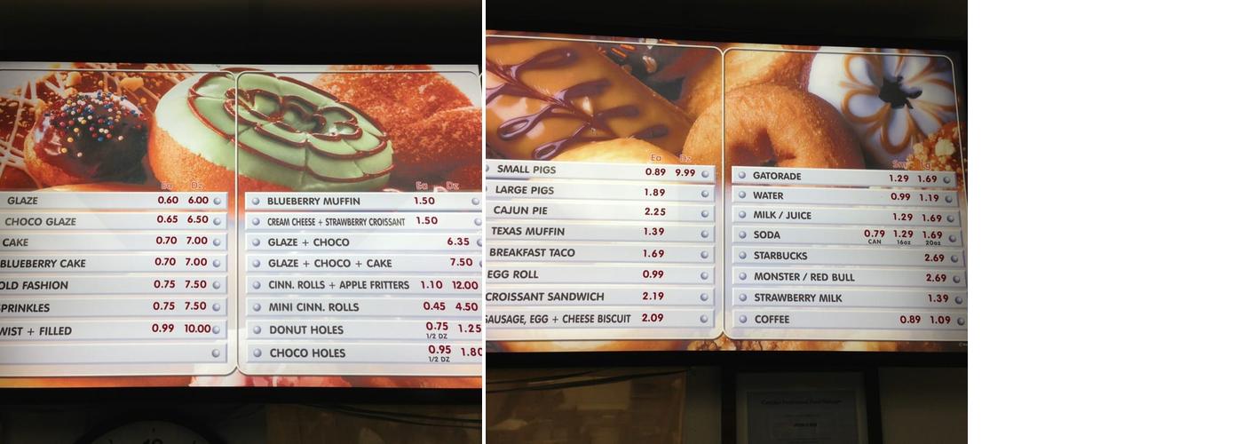 Kay's Donuts Menu