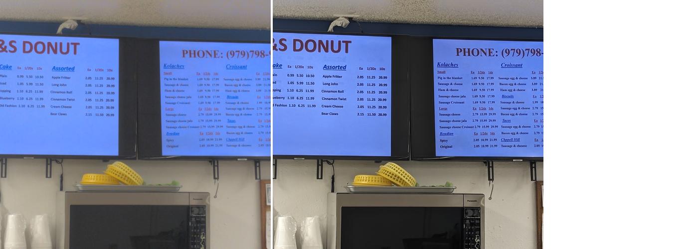 D & S Donuts Menu