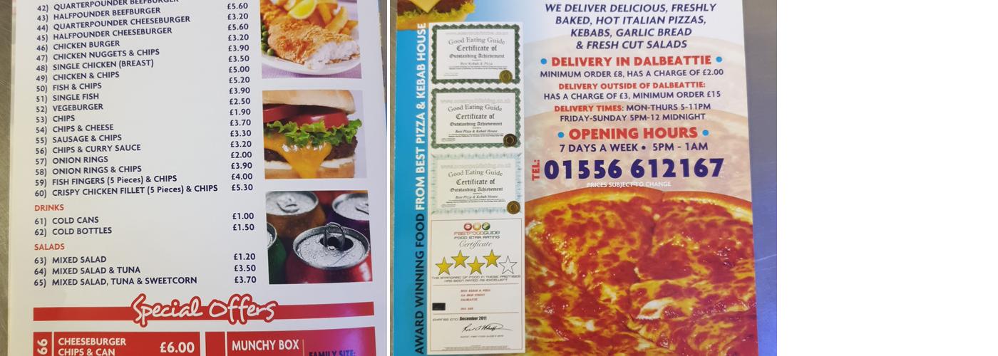 Best Pizza & Kebab House Menu