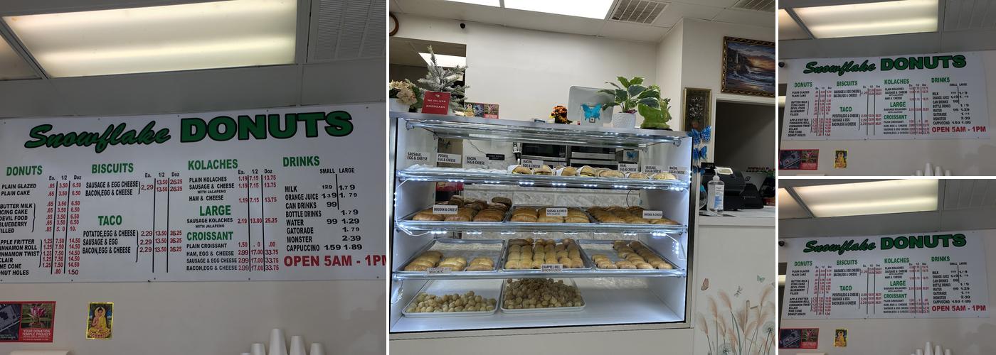 Snow Flake Donuts Menu