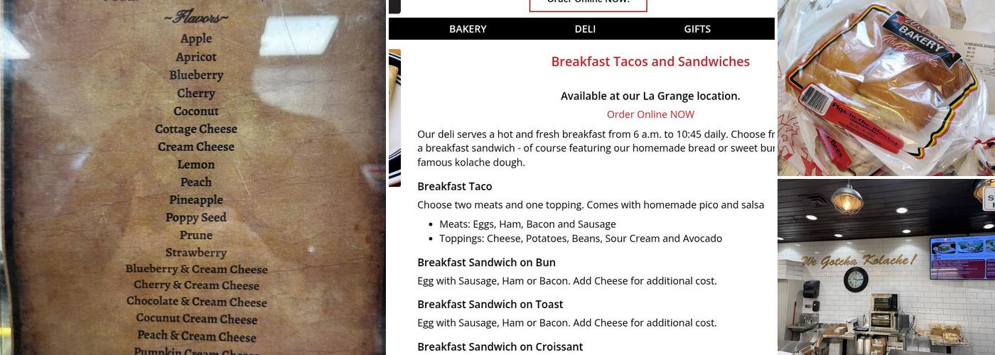 Weikel's Bakery Menu