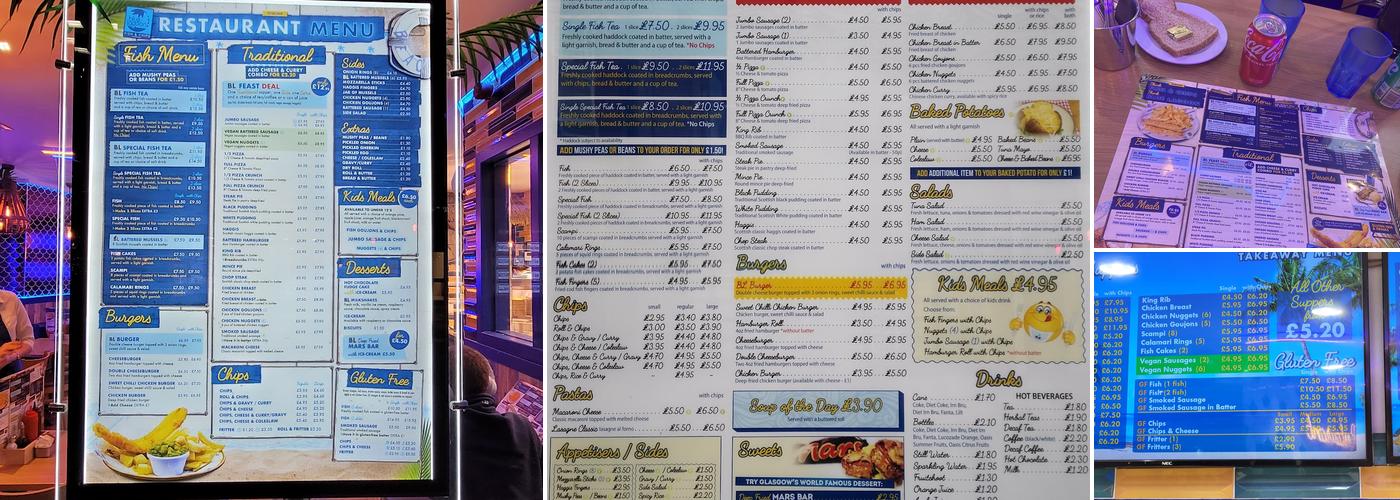 Blue Lagoon Fish & Chips (Stirling) Menu