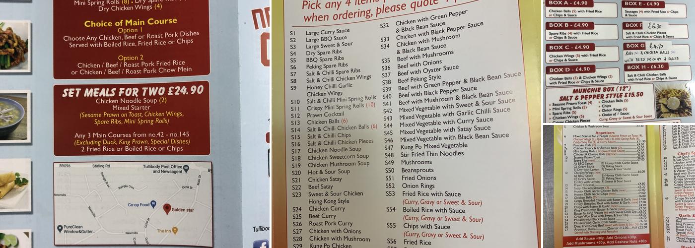 New Golden star Menu