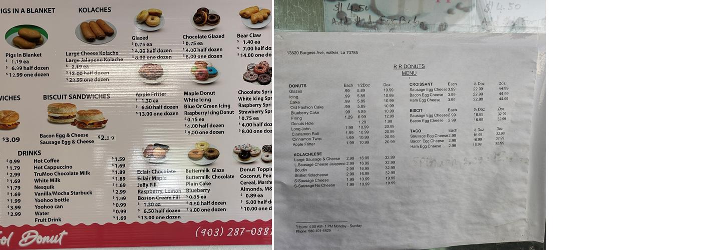 Tool Donuts Menu