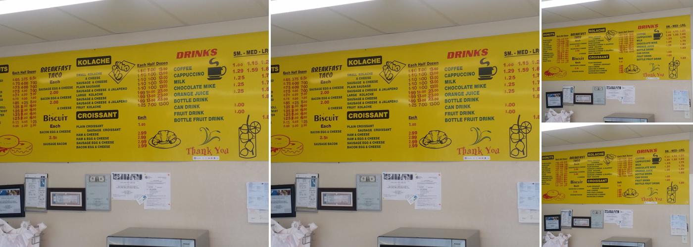 Snowflake Donuts Menu