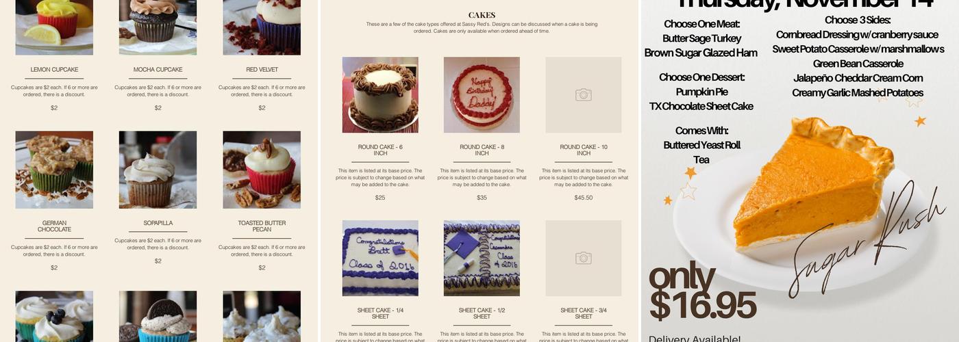 Sugar Rush Menu