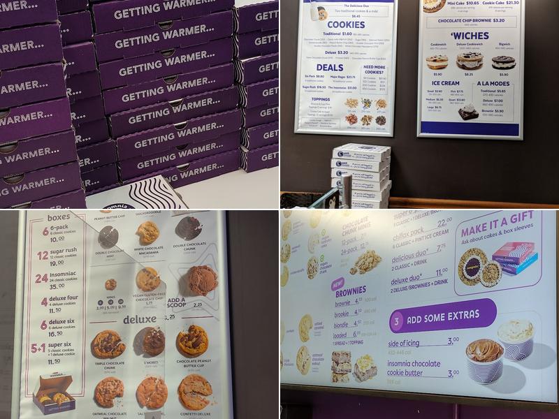Insomnia Cookies Menu