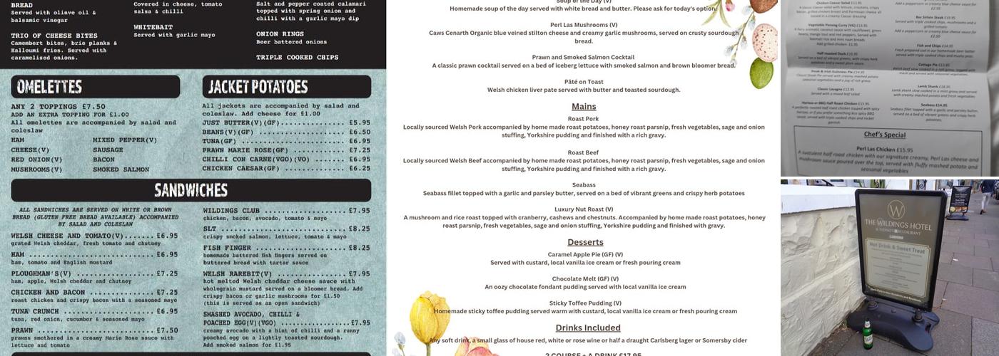 Tudno’s Restaurant & Bar Menu
