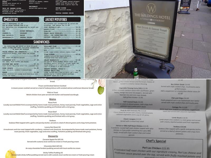 Tudno’s Restaurant & Bar Menu