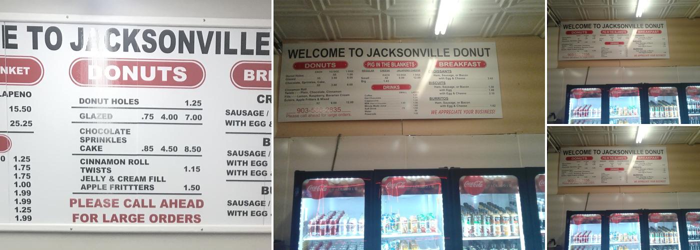 Jacksonville Donuts Menu