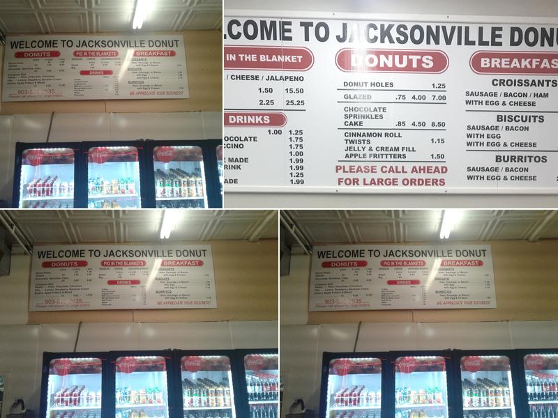 Jacksonville Donuts Menu