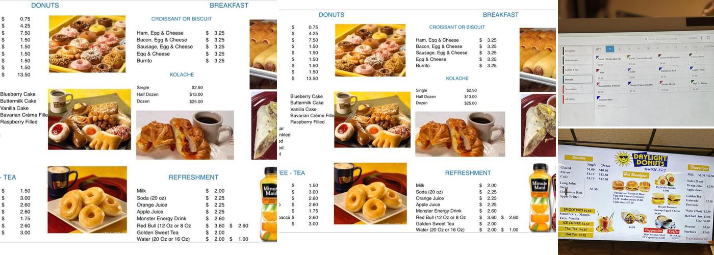 Daylight Donuts Menu