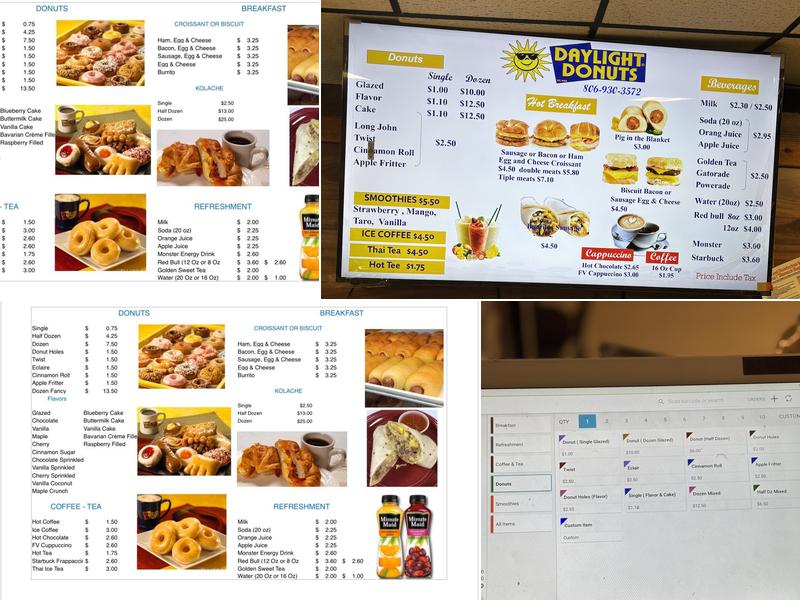 Daylight Donuts Menu