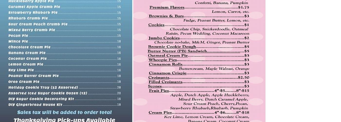Franz Bakery Outlet Menu