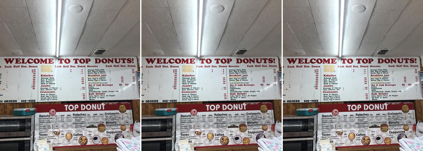 Top Donuts Menu