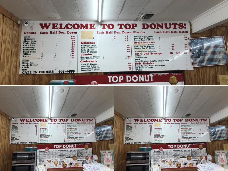 Top Donuts Menu