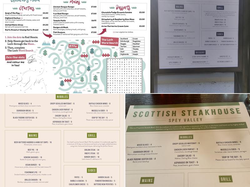 Scottish Steakhouse Menu