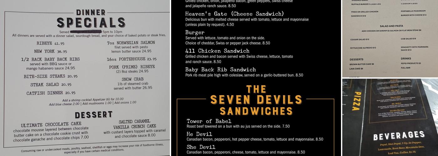 Summerville's Steakhouse Brewery Pizza House Bar Menu