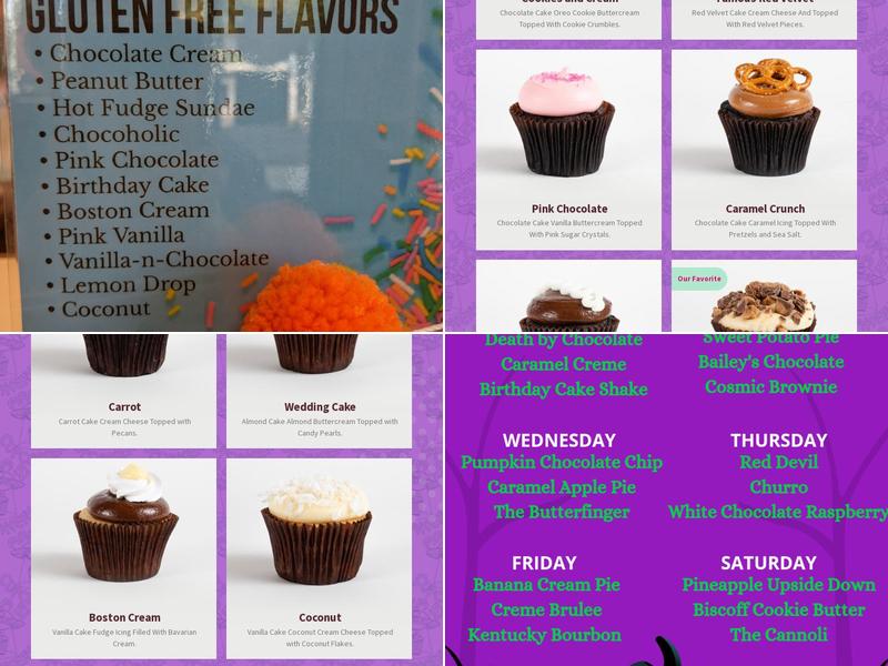 Area 51 Cupcakery Menu